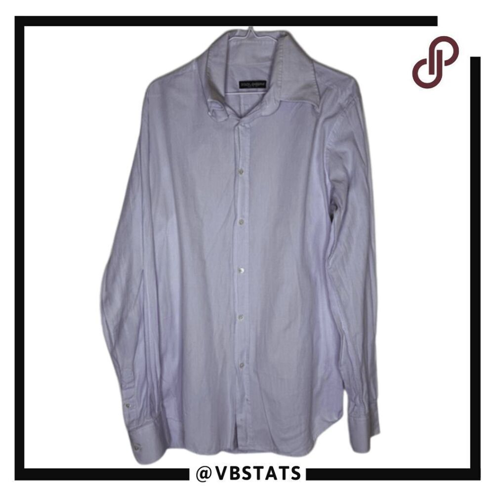 Dolce Gabbana Men's Long Sleeve Button-Up Shirt Light Purple Size 17 1/2 /44‎